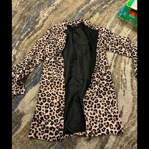 Long leopard coat
